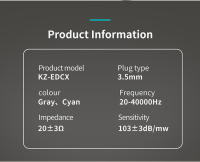 KZ EDCX-auriculares con cable, intrauditivos colgantes, AUX de 3,5mm, con micrófono, Monitor deportivo para juegos, auriculares con cancelación de ruido - details 6