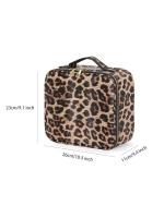 Bolsa con espejo y luces Estuche de maquillaje LED regulable en 3 colores, organizador de cosméticos Accesorios Estuche de tren de maquillaje LEOPARD - details 7
