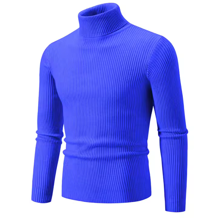 Suéter informal para hombre y mujer, jersey básico elástico de cuello alto, ajustado, cómodo, de punto, para primavera y otoño - 1