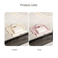 Caja de jabón giratoria con ventosa estilo crema, soporte para jabonera no perforado montado en la pared, estante de almacenamiento de jabón extraíble impermeable - details 1