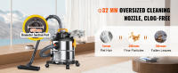 SucceBuy Wet/Dry Shop Vacuum, 6 Peak HP 20L, Acero inoxidable, Potente aspiradora y soplador, Portátil con accesorios, Ideal para alfombras y escombros, Plata + Negro - details 4