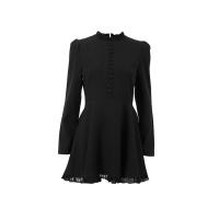 Vestido negro de línea A con diseño de manga larga para mujer, primavera verano, nuevo. - details 13