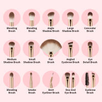Brochas de Maquillaje Rosa Docolor 15Pcs Herramientas de Mezcla de Belleza para Sombra de Ojos Delineador de Pestañas Cejas - details 2