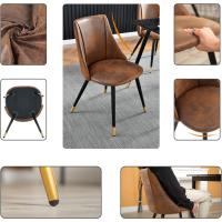 Juego de 2 Sillas de Comedor Vintage Sillón Tapizado en Gamuza con Patas Metálicas para Cocina Salón - details 12