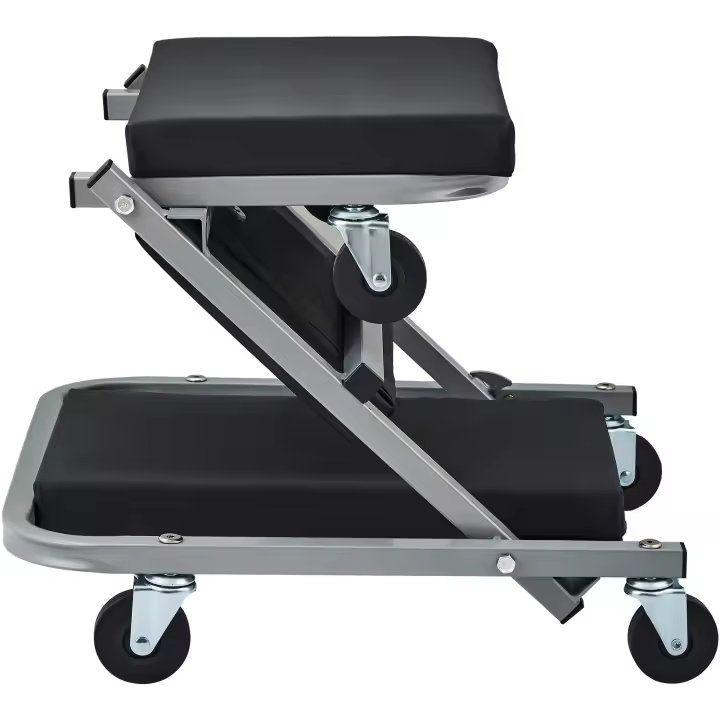 SucceBuy Z - Asiento Creeper, 2 en 1, taburete plegable para automóvil, capacidad de 300 libras, mecánico, perfil bajo con 6 ruedas para garaje, tienda, reparación de automóviles, acostado o sentado, negro - 1