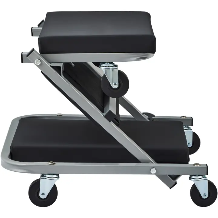 SucceBuy Z - Asiento Creeper, 2 en 1, taburete plegable para automóvil, capacidad de 300 libras, mecánico, perfil bajo con 6 ruedas para garaje, tienda, reparación de automóviles, acostado o sentado, negro - 1