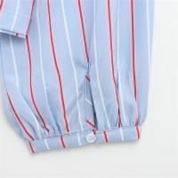 Camisa a rayas de popelina estilo dulce con cuello en V holgado 2025 decorada con lazo, novedades de verano, ropa de mujer - details 7