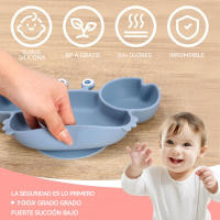 Kit de Vajilla de Silicona con logotipo Personalizado hecho a mano para niños, Utensilios de Alimentación, logotipo Dividido - details 7