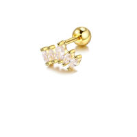 2 uds corona de circonia cúbica tragus stud piercing conch, stud de cartílago de hélice pendiente de cristal joyas oído perforación 16g de acero inoxidable - details 8