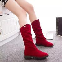 Ots de tacón informal de media varilla para mujer, punta redonda, terciopelo mate, otoño e invierno, nuevo - details 7