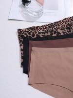 5 uds bragas sin costuras con estampado de leopardo para mujer, bragas sexis de nailon tejido, varios tamaños, bragas de moda para mujer - details 4