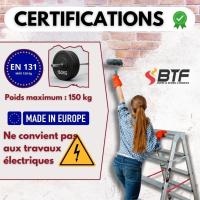 Escalera Tijera Plegable Doble Cara 5 Peldaños en Aluminio |   5+5 Plataforma H.110 cm |   Altura Alcanzable 3,1 Metros |   Certificada EN131 Capacidad Carga 150 kg. BTF-DDB05 - details 4