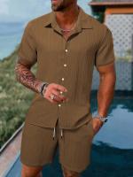 Traje informal a rayas para hombre, conjunto de dos piezas de alta calidad, talla estadounidense, Color sólido, moda de verano - details 14