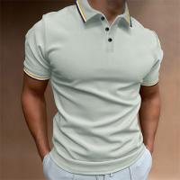 Nueva camisa POLO ajustada para hombre, top de color sólido con botones y solapa informal de negocios - details 3