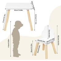 Mesa y sillas redondas de almacenamiento de madera para niños pequeños, mesa infantil de 3 piezas - details 11