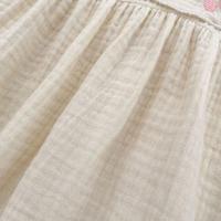 Pelele bordado floral con mangas con volantes de algodón para niñas de 0 a 2 años y diadema a juego, traje adorable y cómodo para bebés - details 8