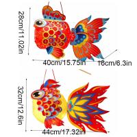 Linterna de Festival del Medio Otoño de pescado hecha a mano, linterna luminosa de loto de mediados de otoño, Kit de Material de linterna DIY de papel de estilo chino - details 1