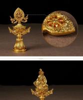 Rueda de aleación de cobre pintada tántrica tibetana, combinación de siete tesoros, tamaño de adorno decorativo - details 3