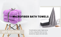 Juego de 3 toallas de baño grandes, de secado rápido, muy absorbentes, para ducha, deportes, 70X140CM - details 0