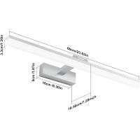 Lámpara LED de 32W Lámpara de espejo Aplique Blanco Frio 6000K Luz natural para Espejo Muebles de Maquillaje Aparato Montado en la Pared, Negro, 120CM - details 60