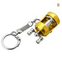 Llavero colgante de tambor de carrete de pesca, llaveros de aleación de piezas, aparejos de pesca al aire libre, 1 unidad - details 2