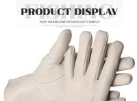 Guantes de piel de oveja para mujer, manoplas cortas de terciopelo fino para pantalla táctil, de cuero, de buena calidad, para invierno, 2226 - details 114