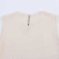 BUNO-Mini vestido de retazos de moda para mujer, cuello redondo, sin mangas, dobladillo abullonado, vestidos para mujer - details 14