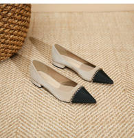 Nuevo estilo elegante de celebridad, cadena dorada, zapatos individuales de tacón bajo, zapatos individuales casuales - details 28