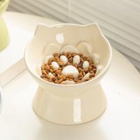 Cuenco de cerámica para comida lenta para gatos, cuenco de base alta creativo y bonito para mascotas, cuenco de alimentación para perros con boca inclinada de gran capacidad, protección para el cuello - details 5
