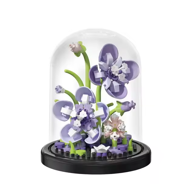 Bloque de decoración de escritorio de montaje eterno, flor, rompecabezas para niños, rosa, bloques de construcción, juguete, ramo, regalo - 1