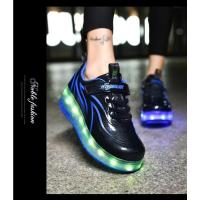 YUNICUS Led Light Boys Girls Shoe USB Charging Black Two Wheels Luminous Sneakers Roller Skate Shoes for Children Kids Led Shoes - details 10