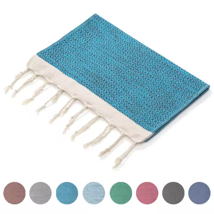 Toalla Turca Clase A,100x40 cm,Paquete de 2 - Jacquard Craft,145 g/Pack 1,100% Algodón,Absorbente y Libre de Arena,Toalla de Playa - 1