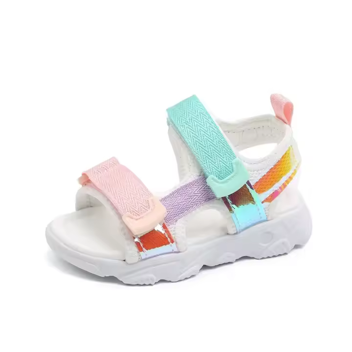 Sandalias deportivas con dedos abiertos para niños y niñas, zapatos antideslizantes versátiles a juego de colores, informales de malla, novedad de verano - 1