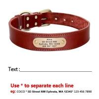 Conjunto de correa de collar de perro de cuero, collar de mascota personalizado, placa de identificación grabada gratis para perros pequeños, medianos y grandes - details 2