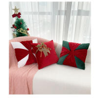 Bonenjoy, 1 unidad, funda de cojín navideña, funda de almohada con pajarita, decoración navideña, funda de almohada de 45x45cm, fundas de cojín para sofá de casa - details 0