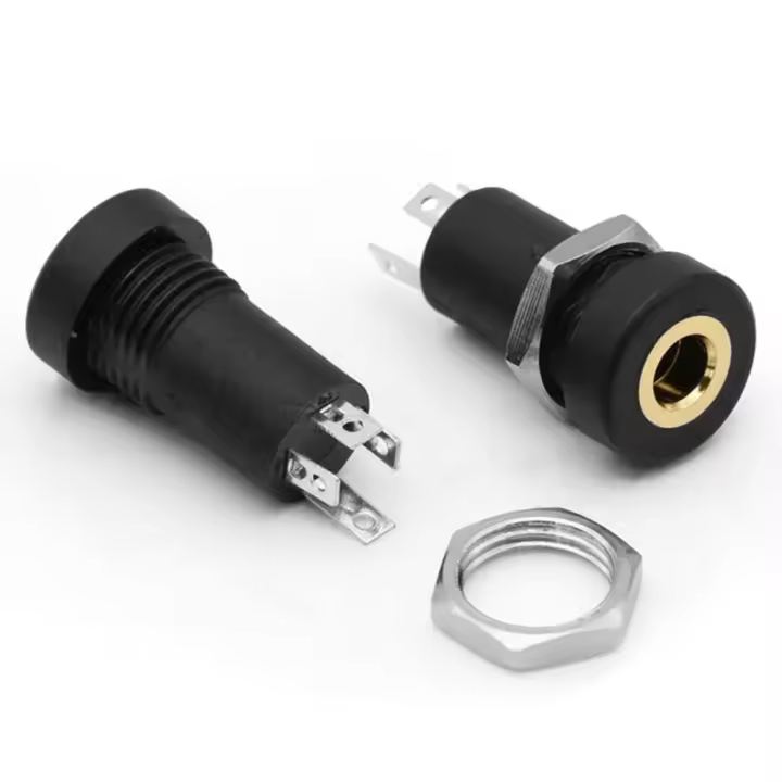 Equipado con tuercas, montaje en Panel de soldadura, diente espiral interno, enchufe PJ392A, conector de Audio de 3,5 MM, conector para auriculares - 1