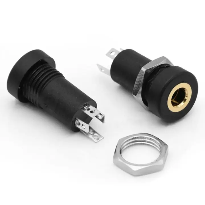 Equipado con tuercas, montaje en Panel de soldadura, diente espiral interno, enchufe PJ392A, conector de Audio de 3,5 MM, conector para auriculares - 1