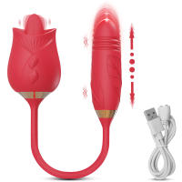 Vibrador 2 en 1 para lamer la lengua para mujer, estimulador de pezones y clítoris, masturbador femenino con vibrador vaginal de empuje, juguete sexual - details 6