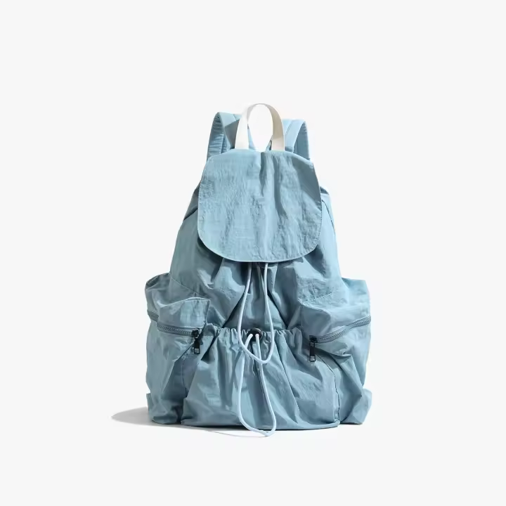 Nueva mochila práctica de gran capacidad nuevo nicho de cordón de ocio estudiante mochila tela lavada - 1