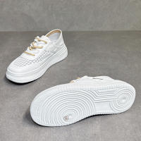 Malla blanca para mujer, parte inferior plana transpirable, dos en malla, novedad de verano, zapatos informales versátiles, a la moda - details 3