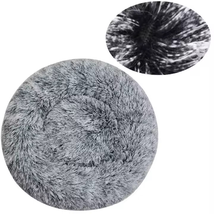 Cama supersuave para perro y gato, cama redonda de felpa larga, Donut, perrera lavable, cómoda, cojín esponjoso, esterilla cálida de invierno - 1