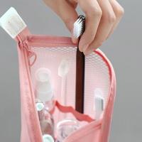 Bolsas de aseo plegables, bolsa de almacenamiento para cepillos de dientes de viaje, bolsa de maquillaje, organizador de lavado, bolsa para brochas de maquillaje, bolsa de cosméticos de malla, 1 ud. - details 5