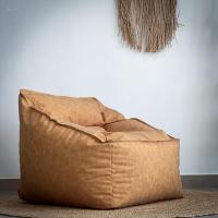 Reposapiés Salon de Lujo - [50x40x30 cm] Sofá Puf de Diseño con Relleno Incluido para Escritorio u Oficina - Taburete Bean Bag Silla Grande en Cuero Sintético Beige - details 39