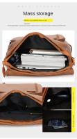 Mochila de Viaje de Ocio para Hombres Resistente al Desgaste, Patrón de Splice, Forro de Dacron, Exterior de Cuero - details 8