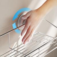 Estante de almacenamiento de acero inoxidable, estante de vidrio para baño de doble capa, sin necesidad de perforación, anillo de sellado, estante de almacenamiento 304 - details 7