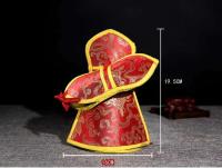 Campana y maja Juego de campanas nepalesas, funda protectora de artefactos tántricos de almacenamiento, bolsa de brocado, tamaño grande 19 cm - details 4