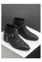 Moda para hombre Botas de cuero británicas con aumento de altura Negocios Retro Cremallera Locomotora Botas de tacón alto - details 9