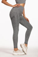 Leggings De Gimnasio Para Mujer Cintura Alta Sin Costuras Push up Sexy Encaje De Pierna Estilo Casual De Color Negro - details 10