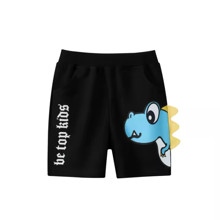 Barco Azul Pequeño Pantalones Cortos de Verano para Niños Diseño de Dinosaurio de Dibujos Animados - 1