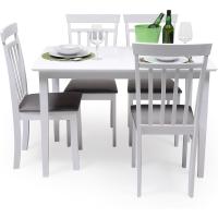 2 sillas de comedor Kansas |   Estructura de madera lacada |   Asiento tapizado en tela gris |   Diseño moderno y sencillo |   Sillas para comedor, salón, cocina |   Color Blanco - details 6